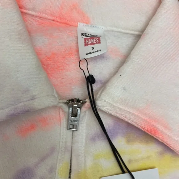 RE/Done Hanes Neon Space dye 70s half zip size S brand new with tags
